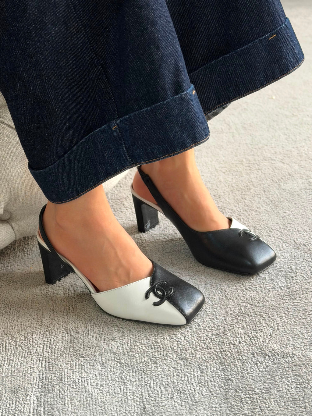 Chanel Lambskin & Patent Calfskin Slingbacks - 8