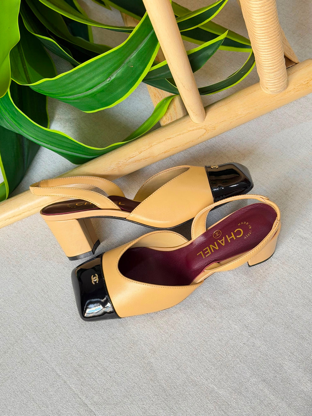 Chanel Lambskin & Patent Calfskin Slingbacks - 9
