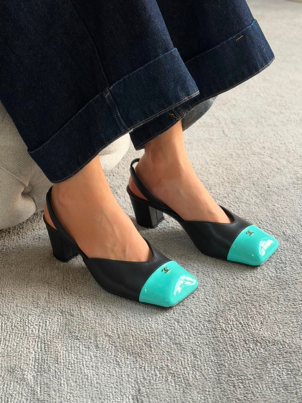 Chanel Lambskin & Patent Calfskin Slingbacks - 12