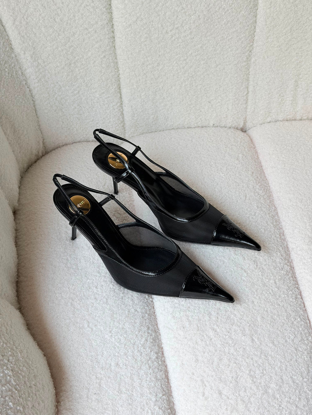 YSL Renée Cassandre-Embroidered Mesh Slingback Pumps - 5