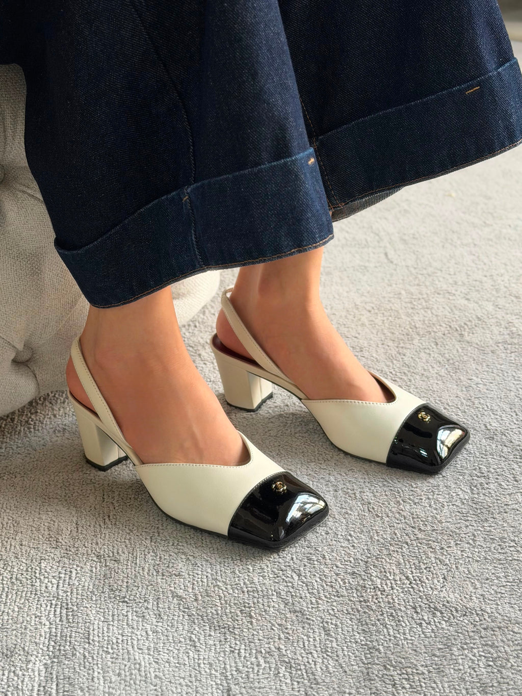 Chanel Lambskin & Patent Calfskin Slingbacks - 13
