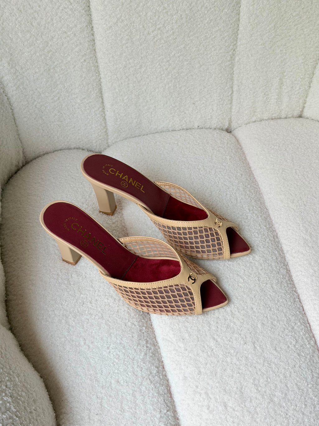 Chanel Coco Beach Mesh and Lambskin Mules - 5