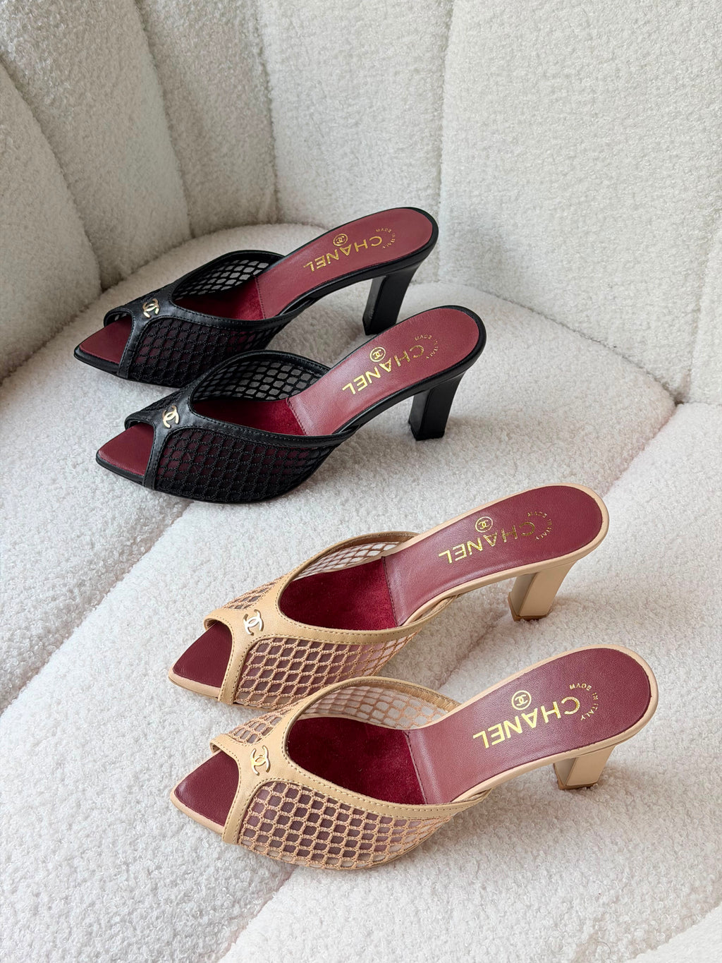 Chanel Coco Beach Mesh and Lambskin Mules - 3