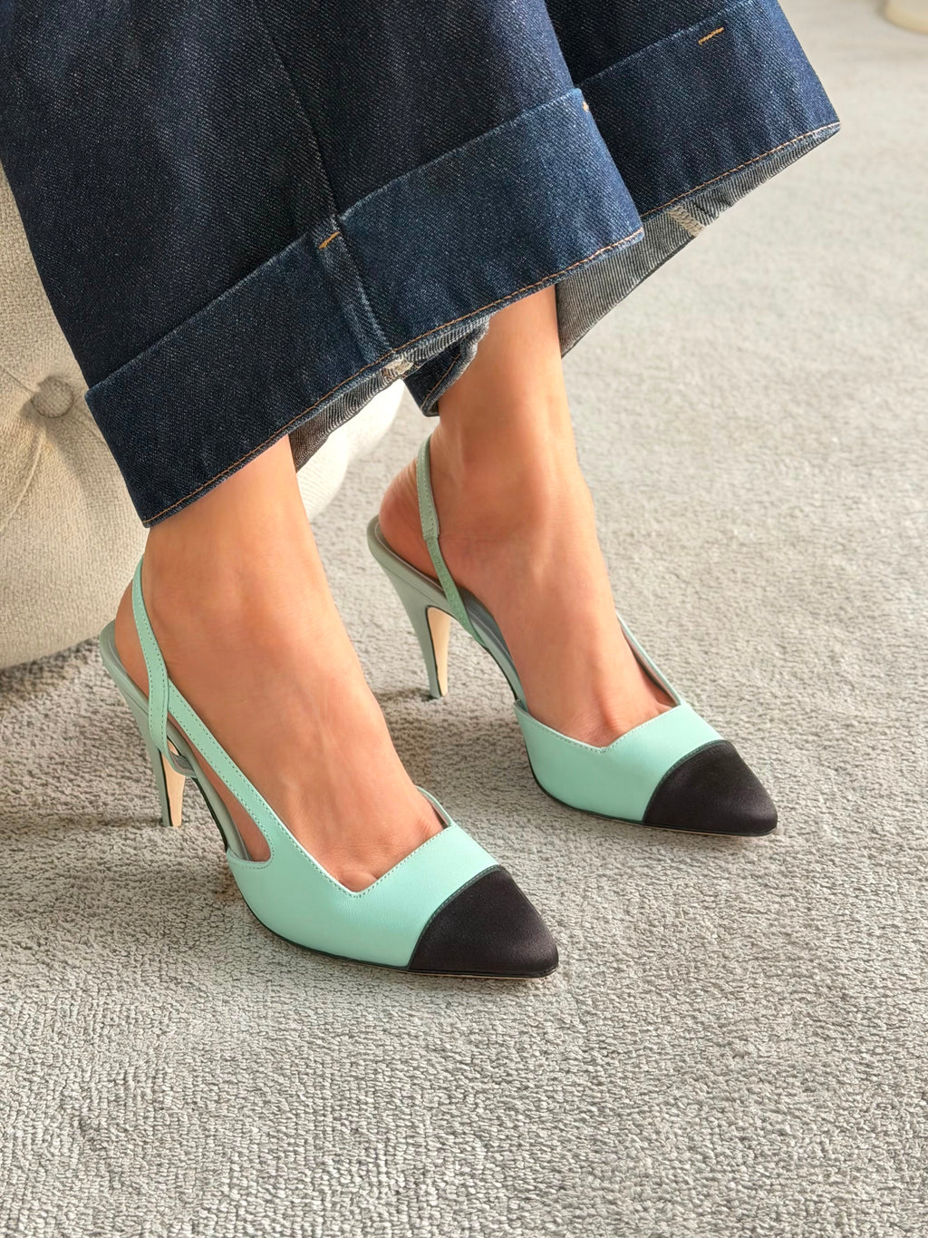 Chanel Slingbacks in Goatskin and Mixed Fibers - 3