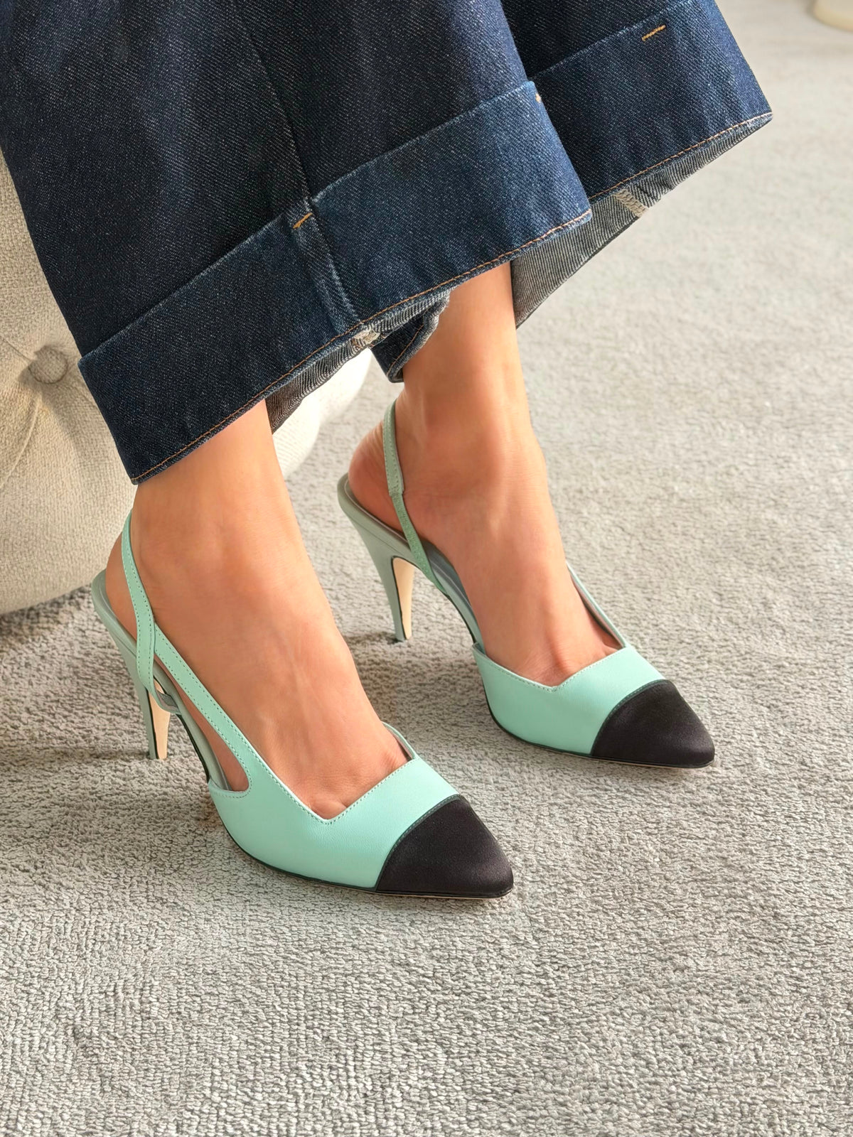 Chanel Slingbacks in Goatskin and Mixed Fibers - 3