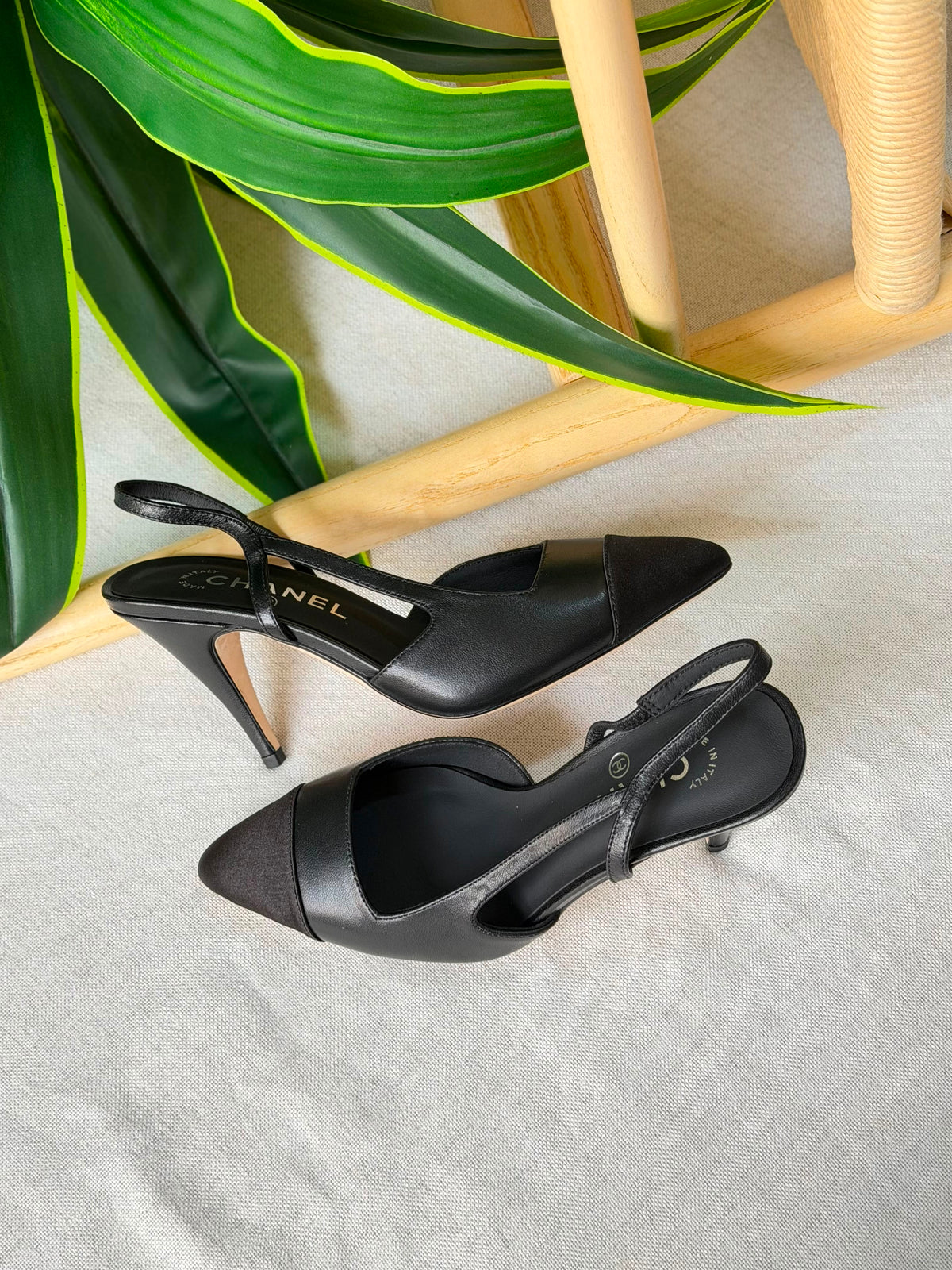 Chanel Slingbacks in Goatskin and Mixed Fibers - 8
