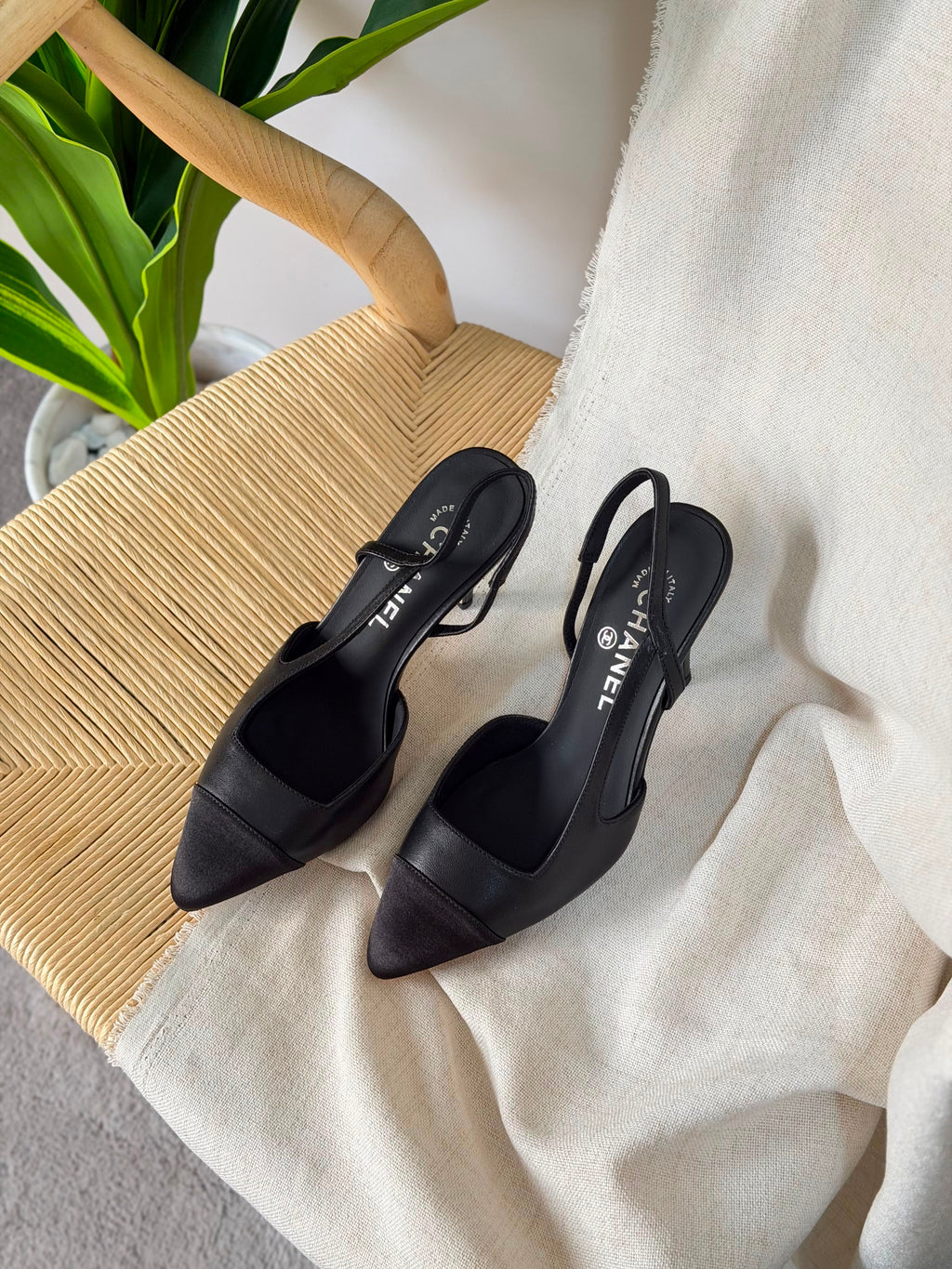 Chanel Slingbacks in Goatskin and Mixed Fibers - 6