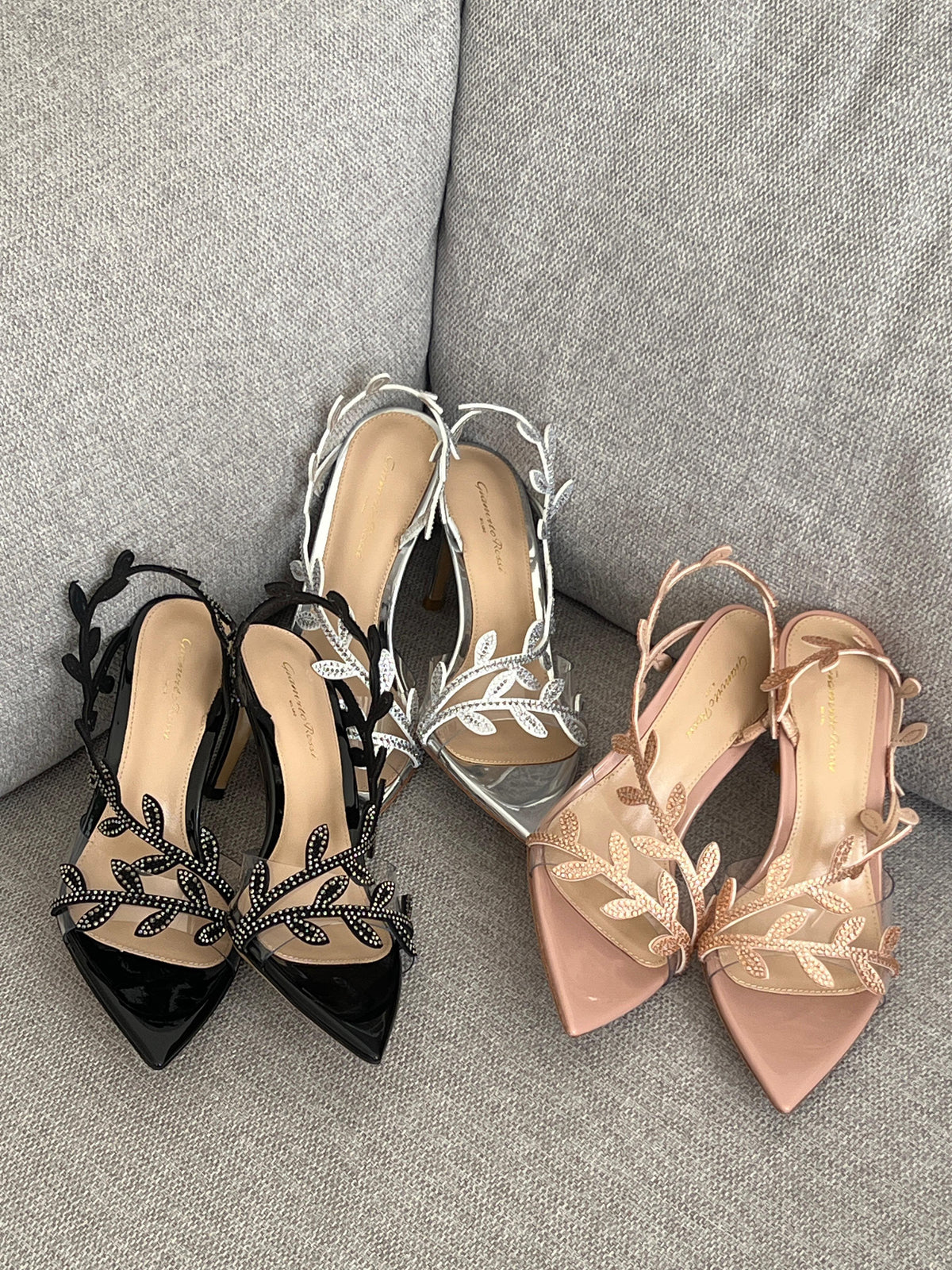 Gianvito Rossi Flavia Sandals in Plexi & Metallic Leather - 2