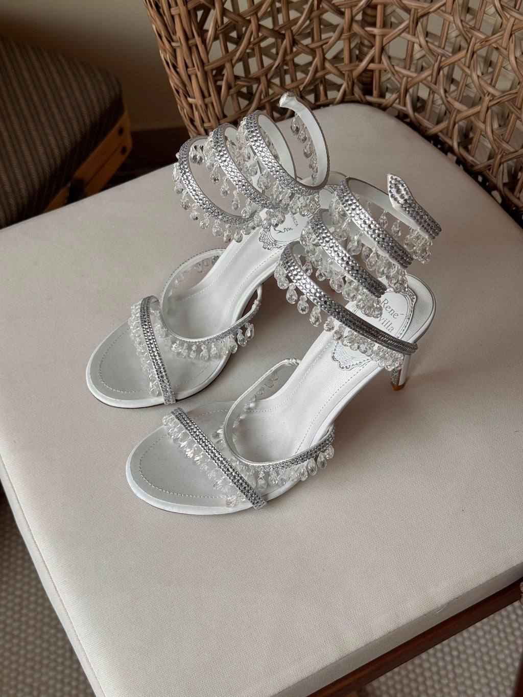 Rene Caovilla Chandelier Burgundy Sandals - 12
