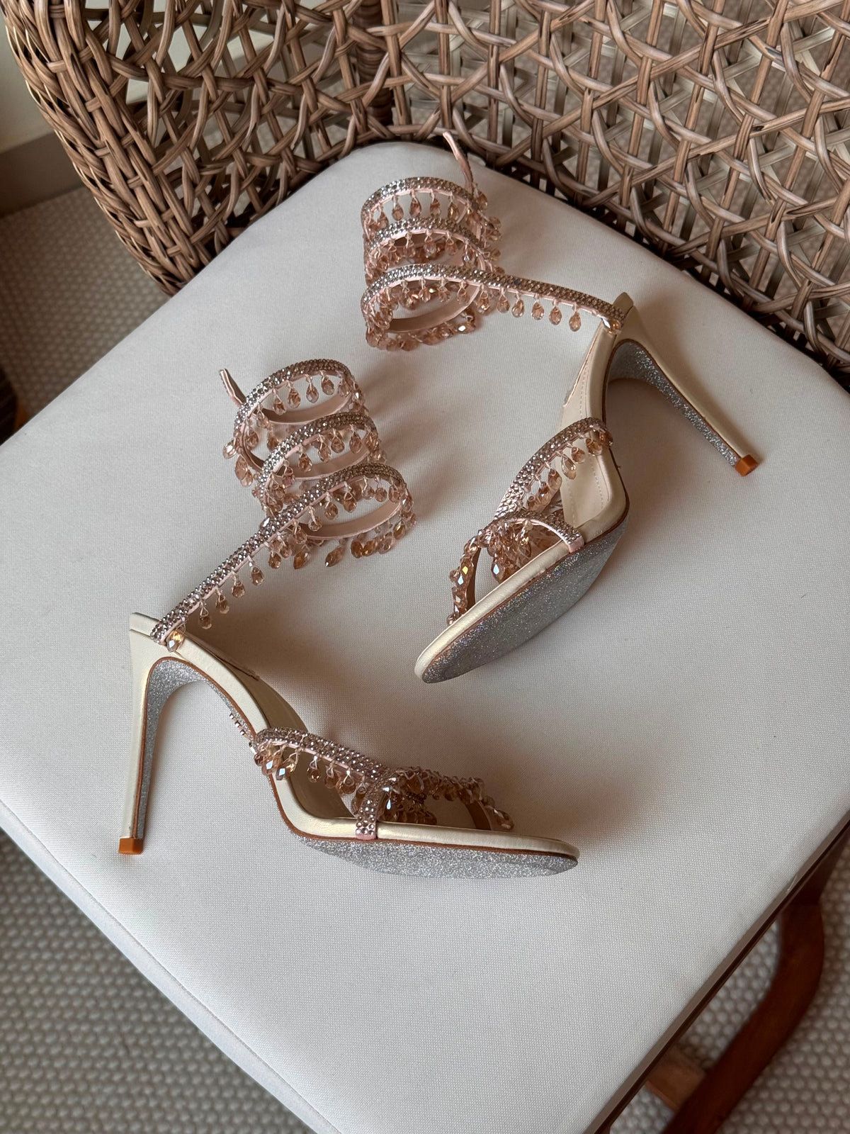 Rene Caovilla Chandelier Burgundy Sandals - 7