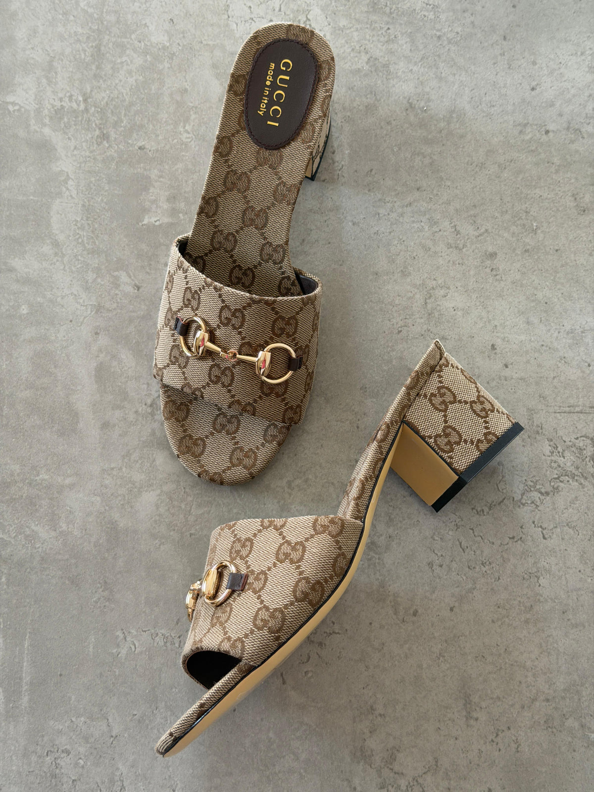 Gucci Horsebit slide sandals in GG canvas - 6
