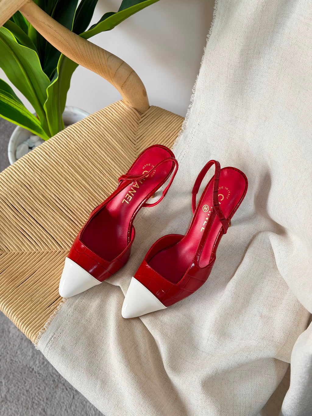 Chanel Crocodile Embossed Calfskin Slingback Pumps - 3