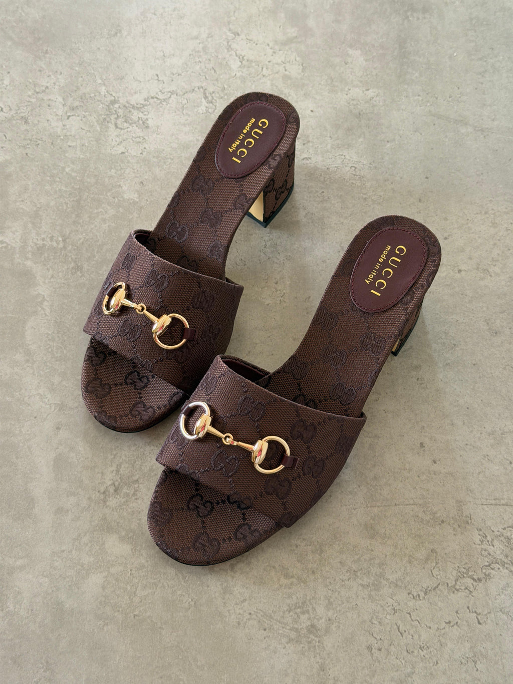 Gucci Horsebit slide sandals in GG canvas - 4