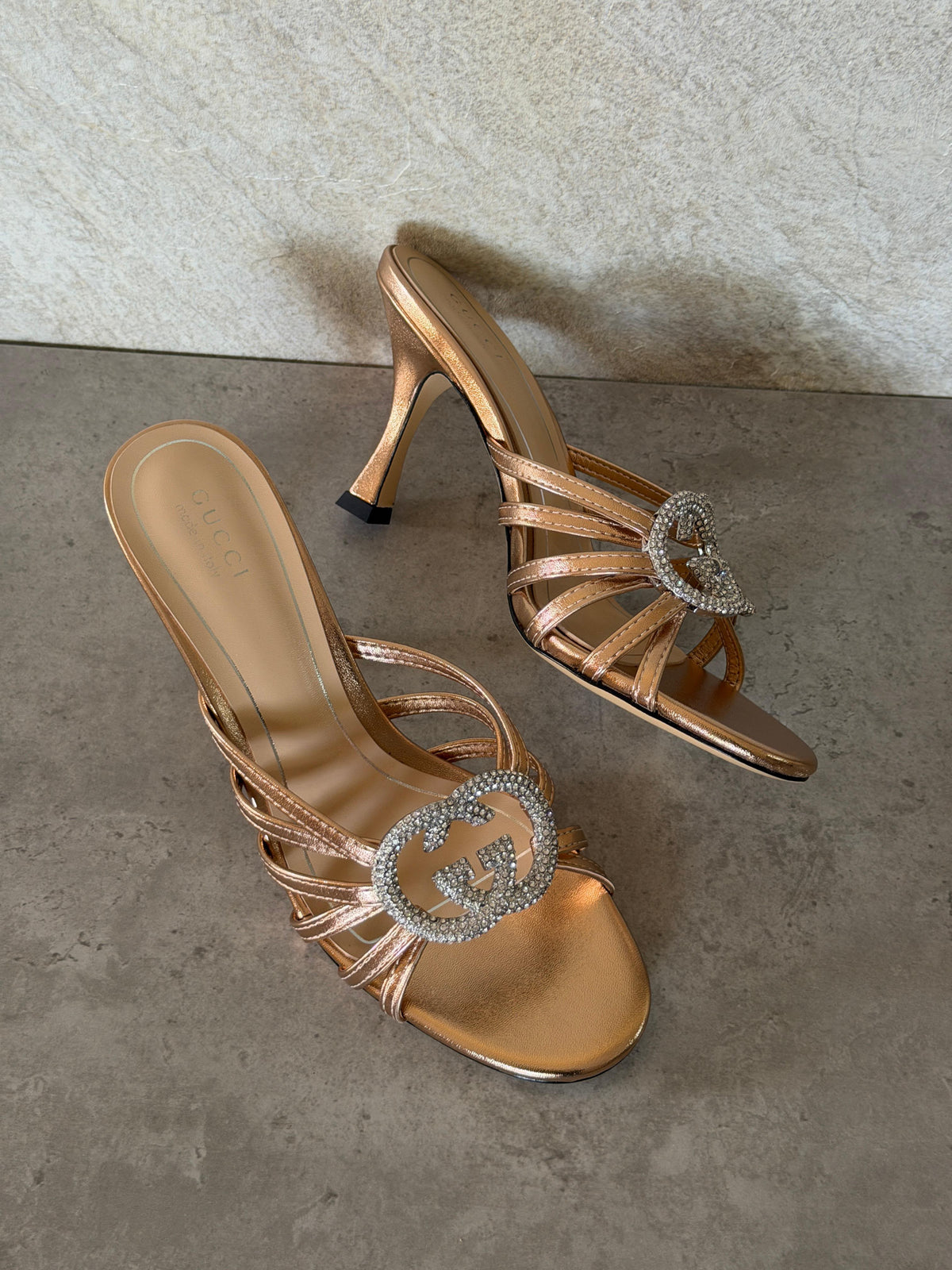 Gucci Crystal Interlocking G Sandal - 2