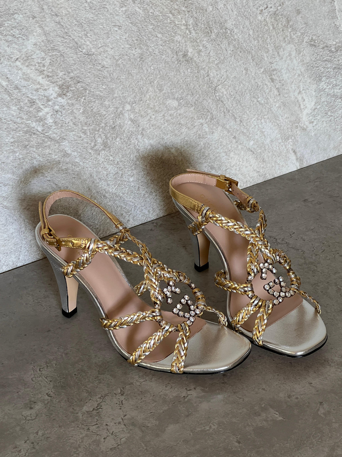 Gucci Crystal Interlocking G Sandal