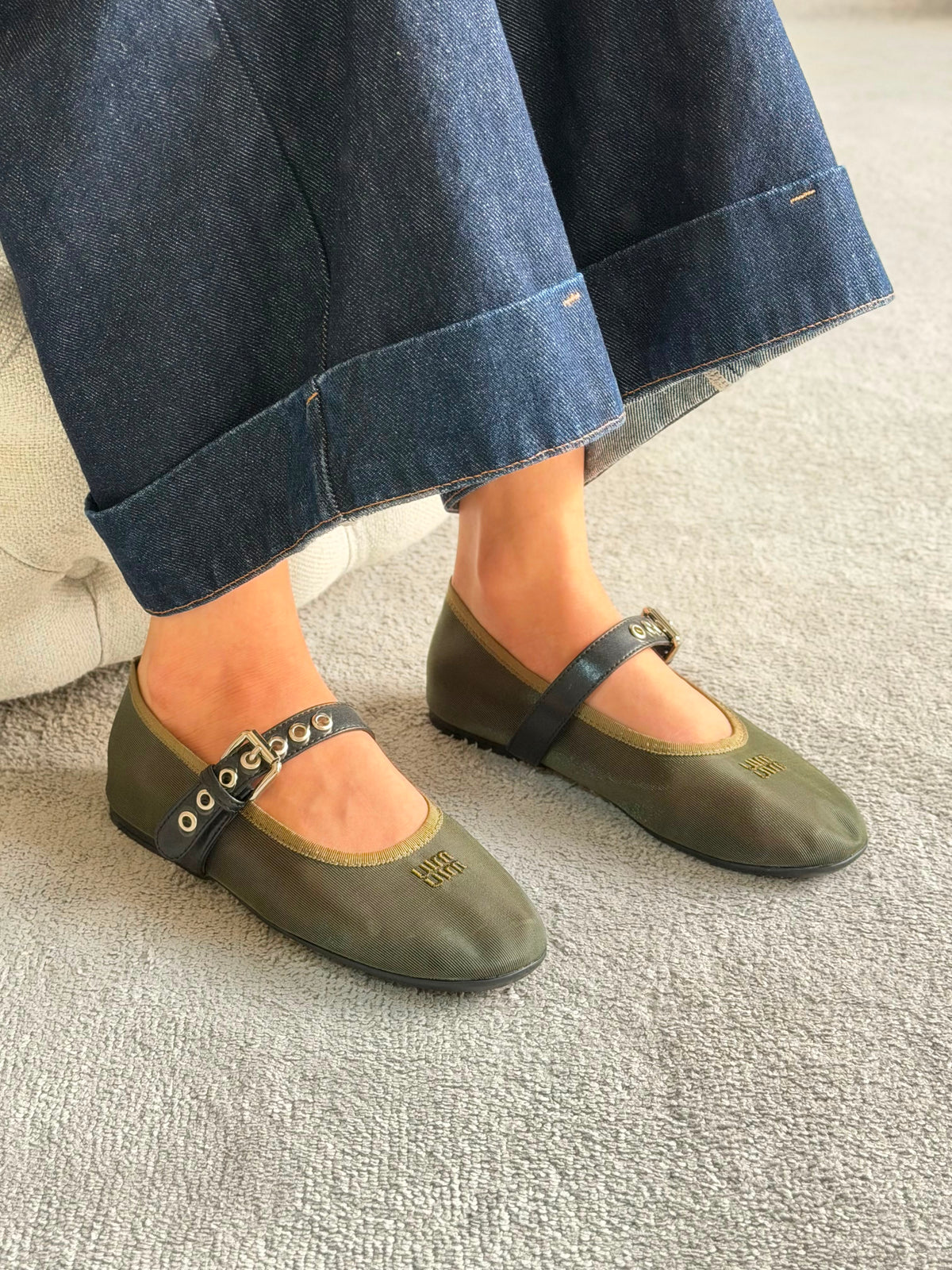 Miu Miu Mesh Fabric Ballerinas - 5