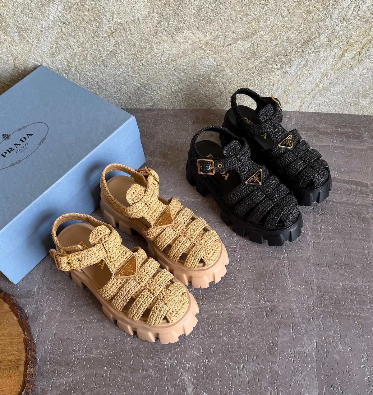 Prada Monolith Crochet Cage Sandals - 3