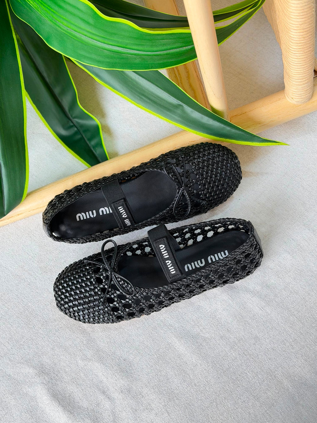 Miu Miu Ballet Flats Woven Mordoré Nappa Leather - 4