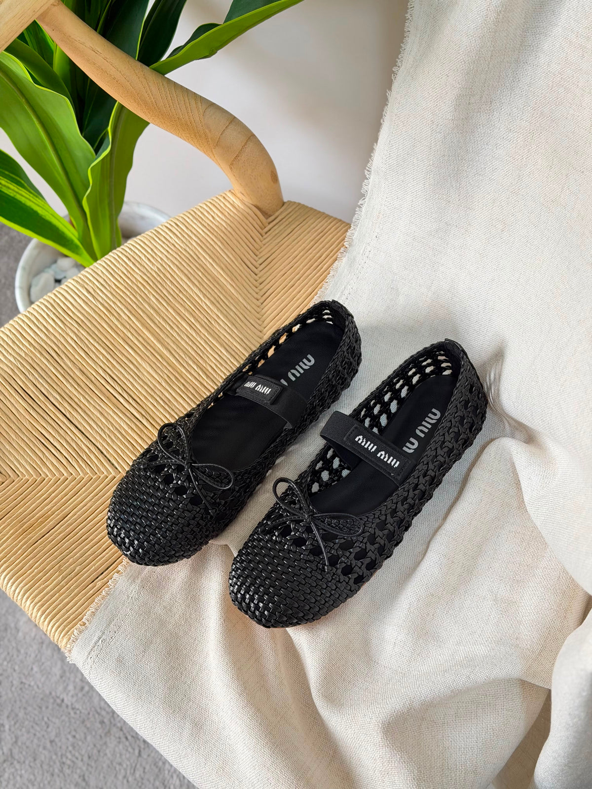 Miu Miu Ballet Flats Woven Mordoré Nappa Leather - 6