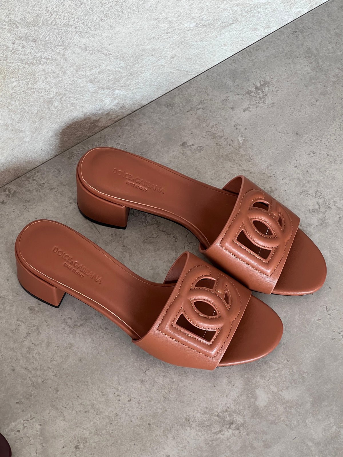 Dolce & Gabbana DG Millenials Leather Mules - 10