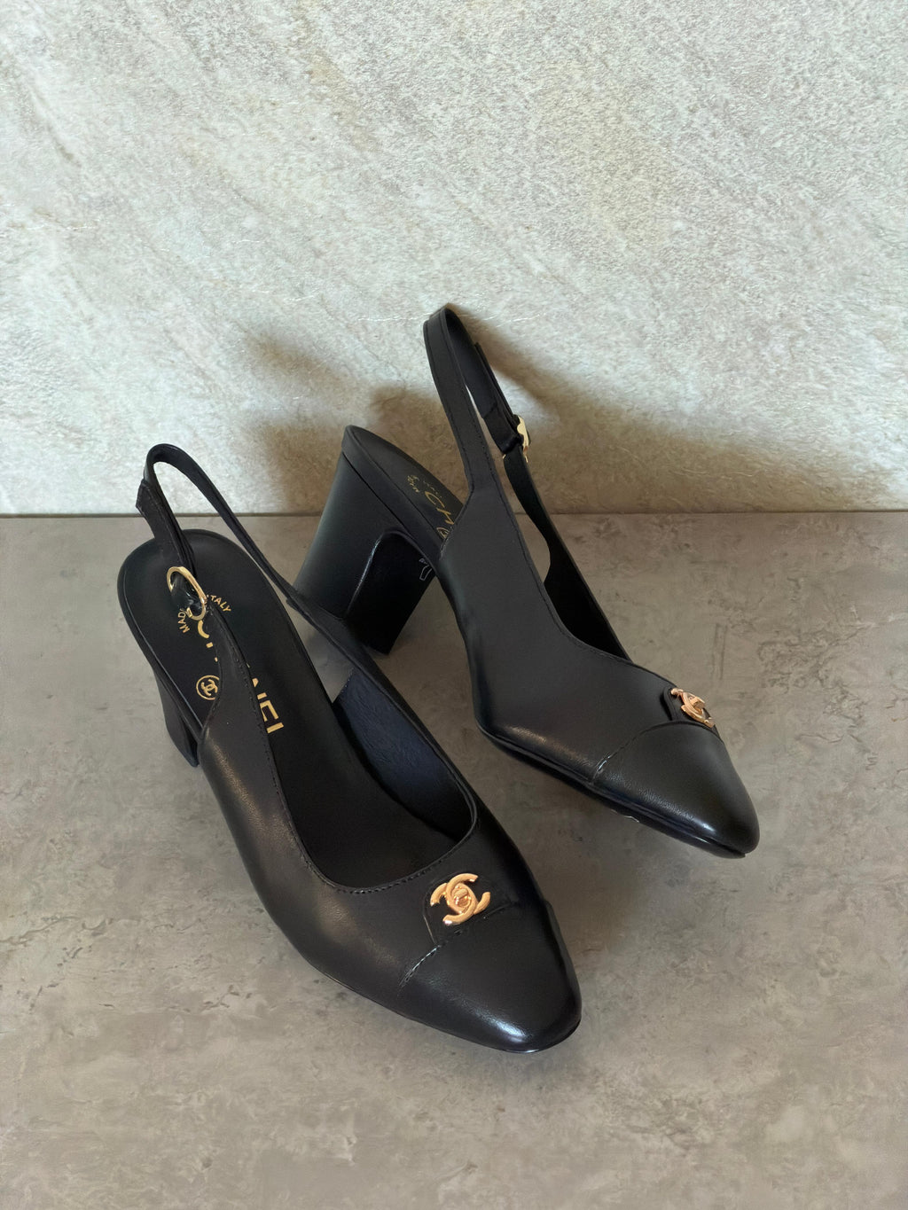 Chanel Canvas & Leather Slingback Pumps - 3