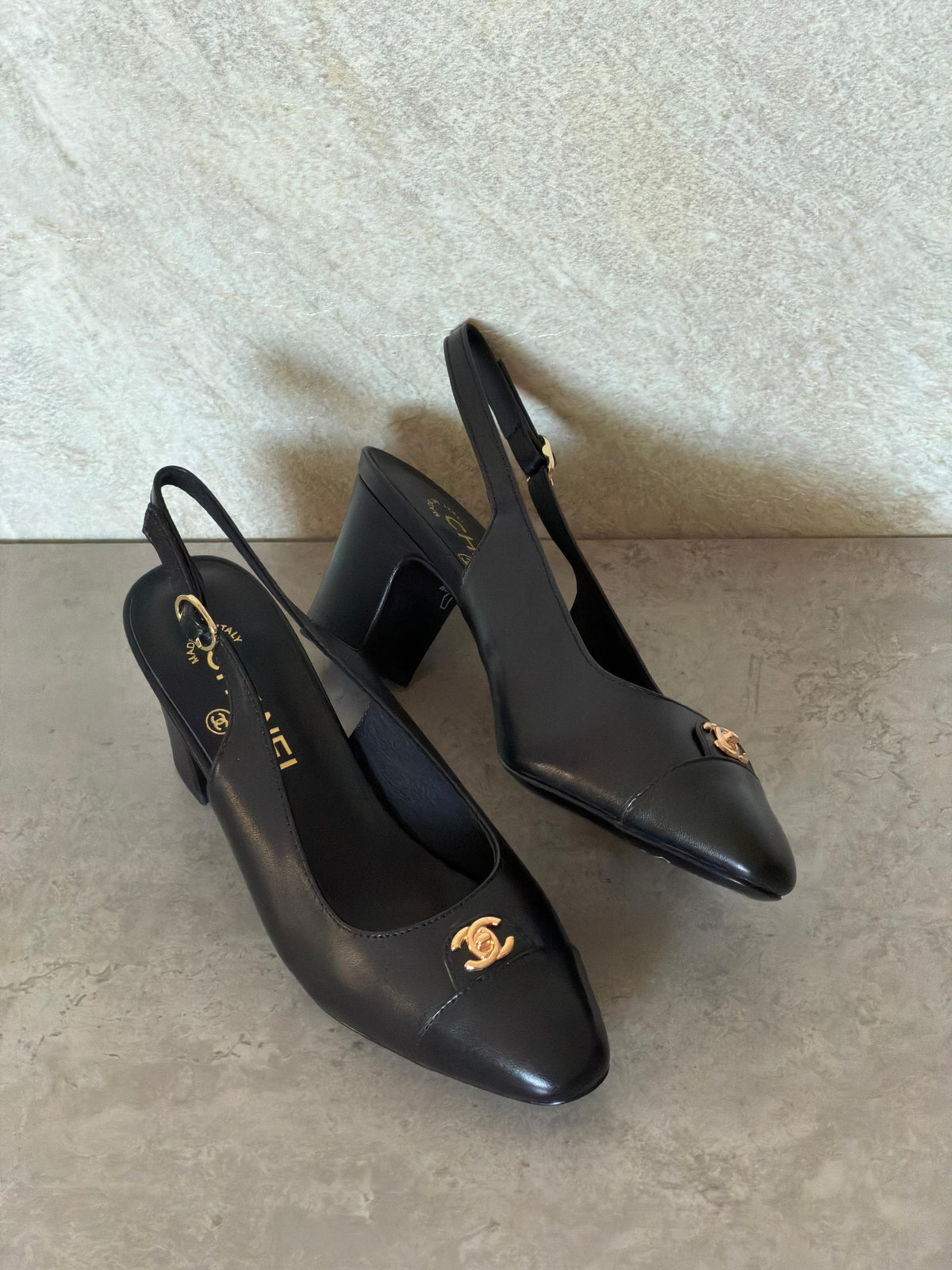 Chanel Canvas & Leather Slingback Pumps - 3