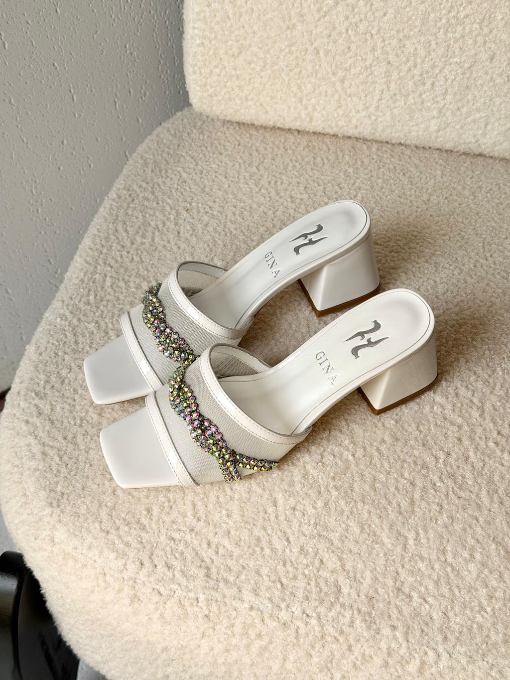 Gina Square-Toe Mesh Mules - 9