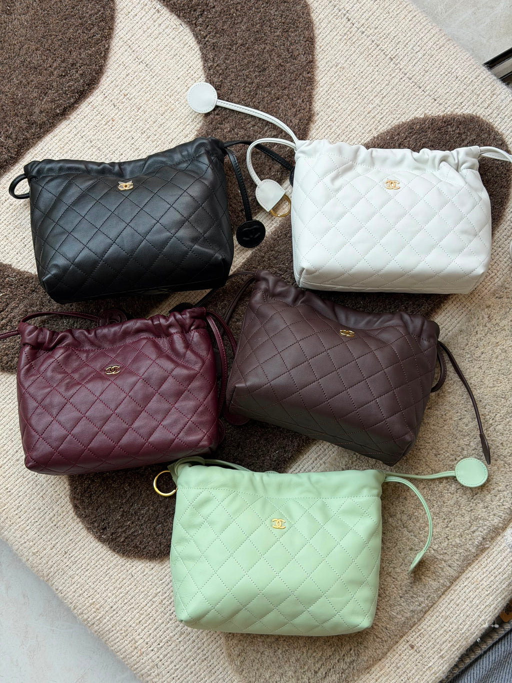 Chanel Quilted Drawstring Clutch with Strap Bag - 2