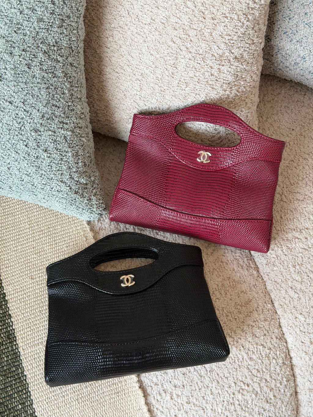 Chanel Clutch with chain Lizard Embossed Calfskin - 4
