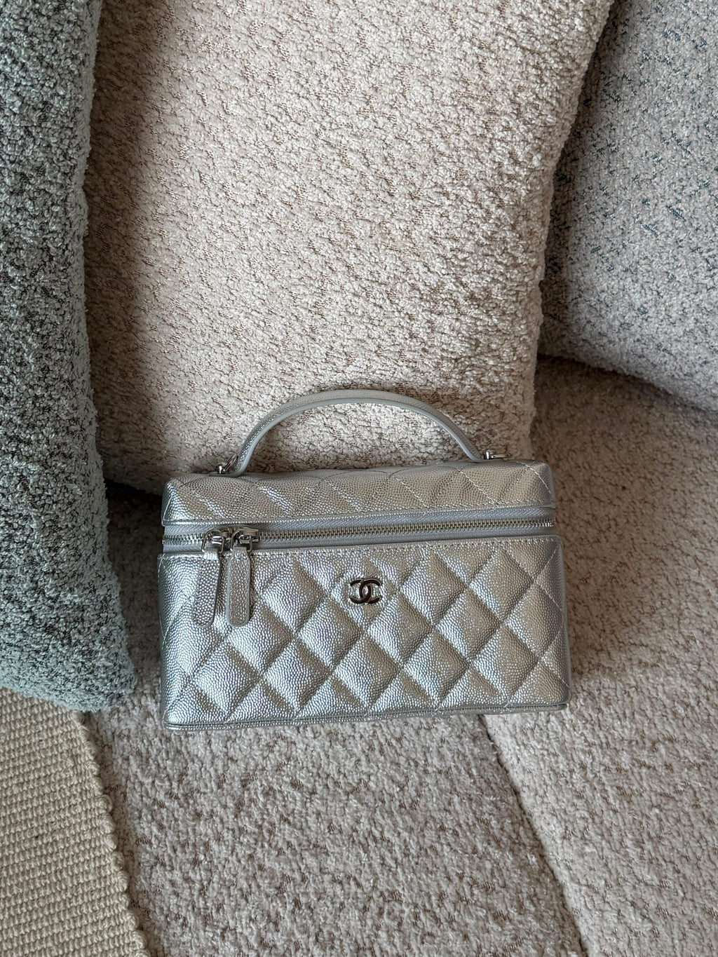 Chanel Vanity Case Slim Quilted Caviar Leather Bag - 5