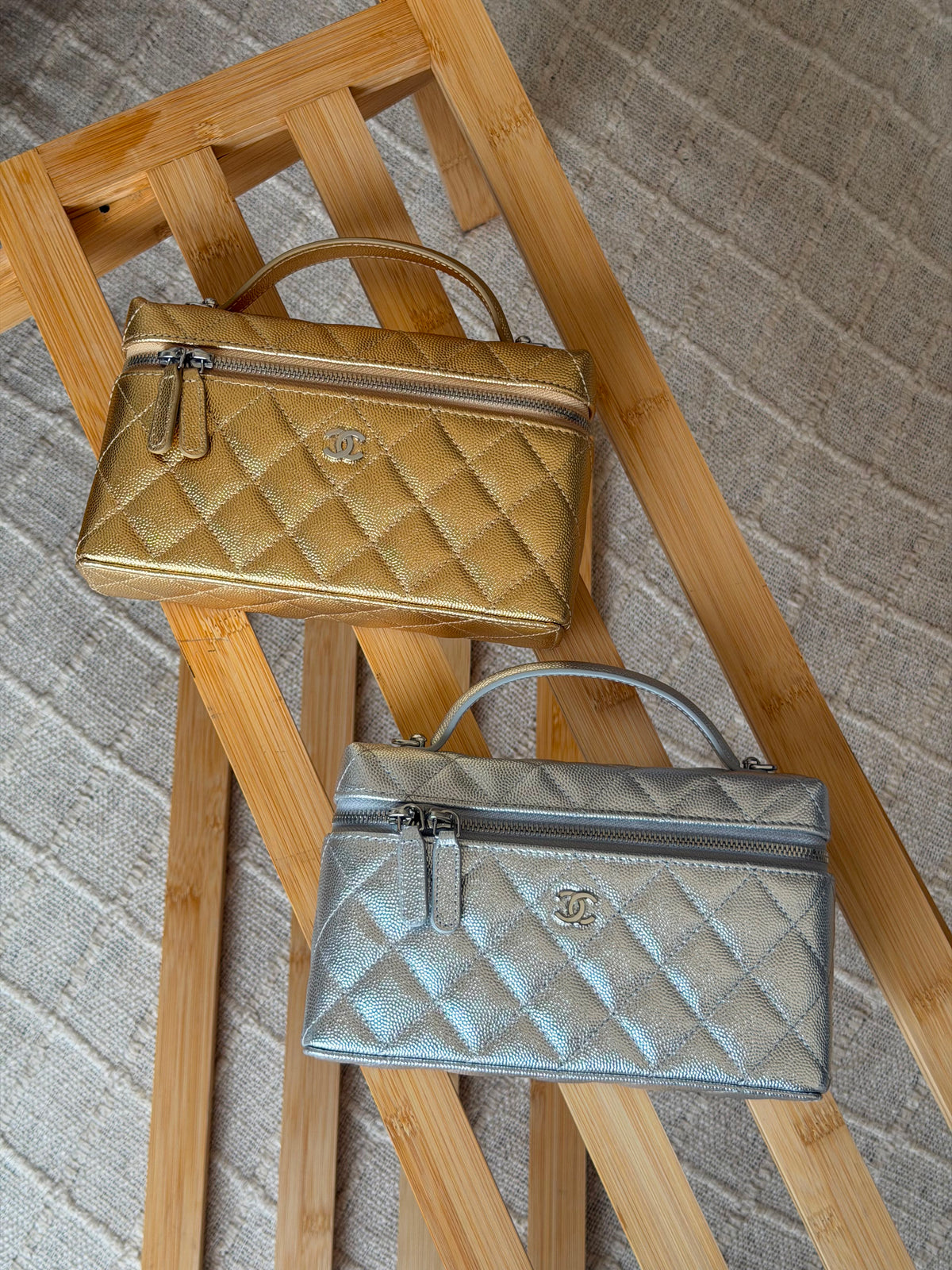 Chanel Vanity Case Slim Quilted Caviar Leather Bag - 3