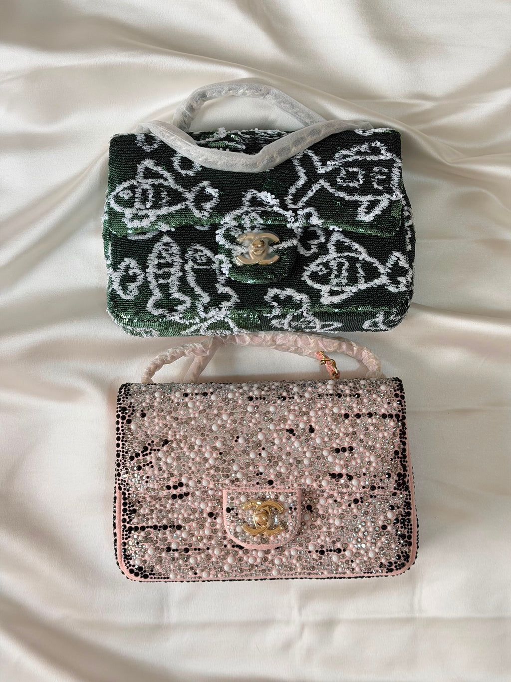 Chanel Sequins and Satin Mini Square Classic Flap Bag - 2