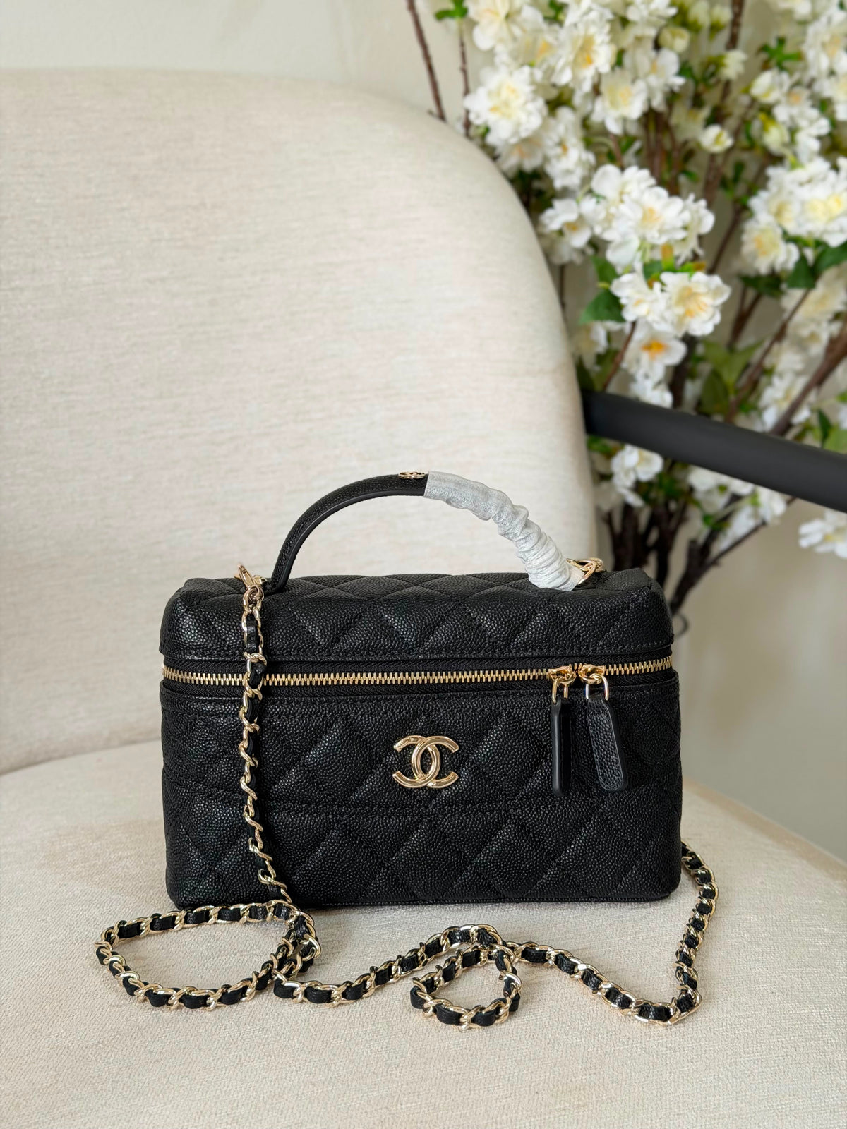 Chanel Caviar Quilted Trendy Handle Slim Vanity - 7