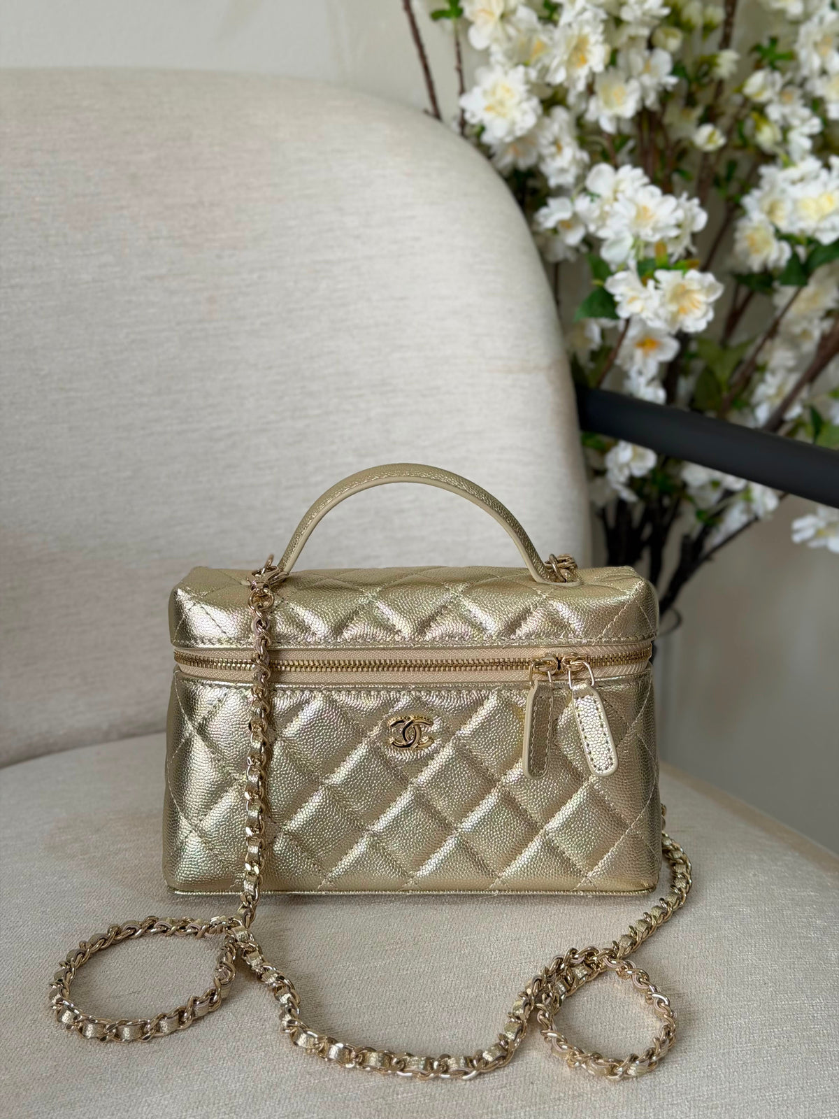 Chanel Caviar Quilted Trendy Handle Slim Vanity - 7