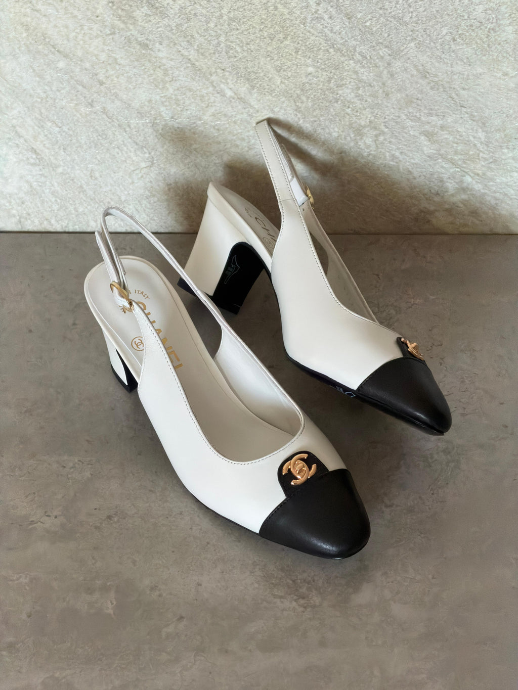 Chanel Canvas & Leather Slingback Pumps - 2