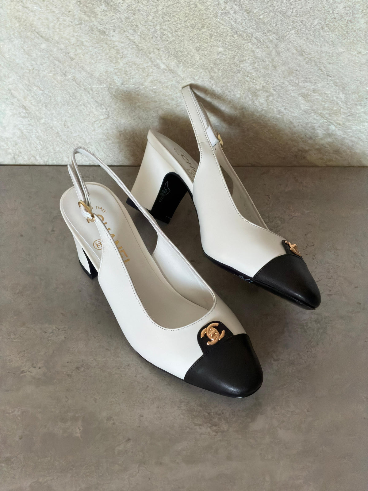 Chanel Canvas & Leather Slingback Pumps - 2