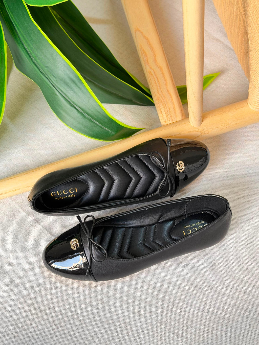 Gucci Burgundy GG Ballerina Flats - 7