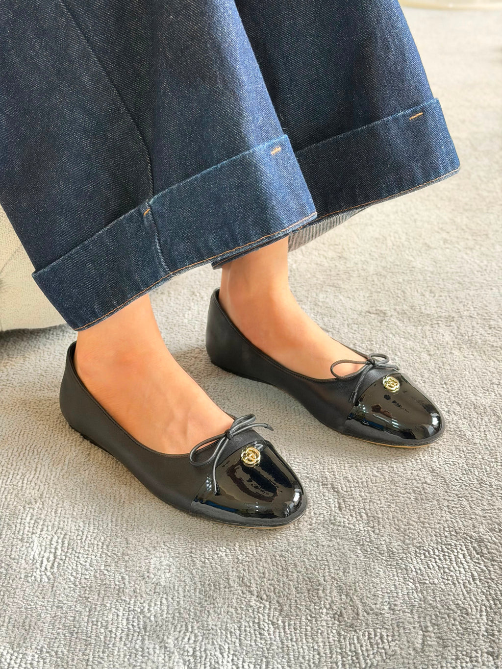 Gucci Burgundy GG Ballerina Flats - 3