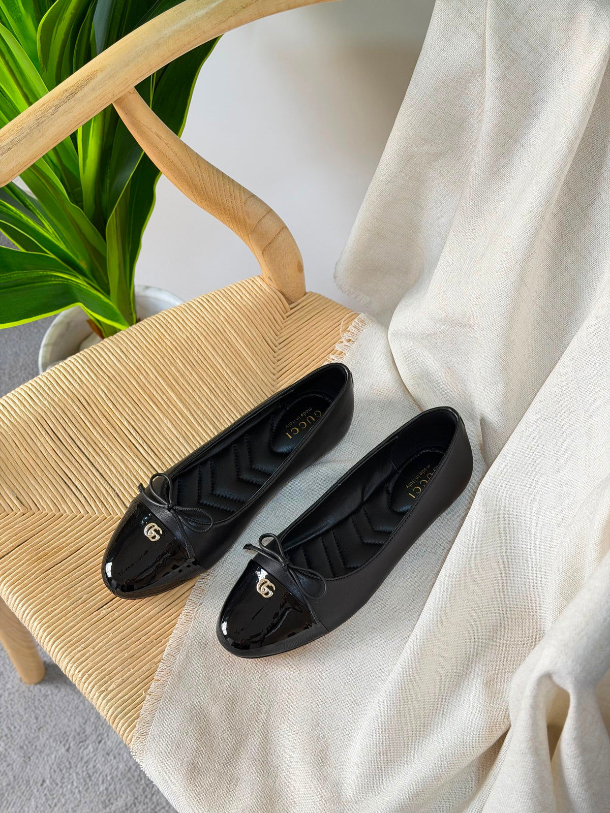 Gucci Burgundy GG Ballerina Flats - 6