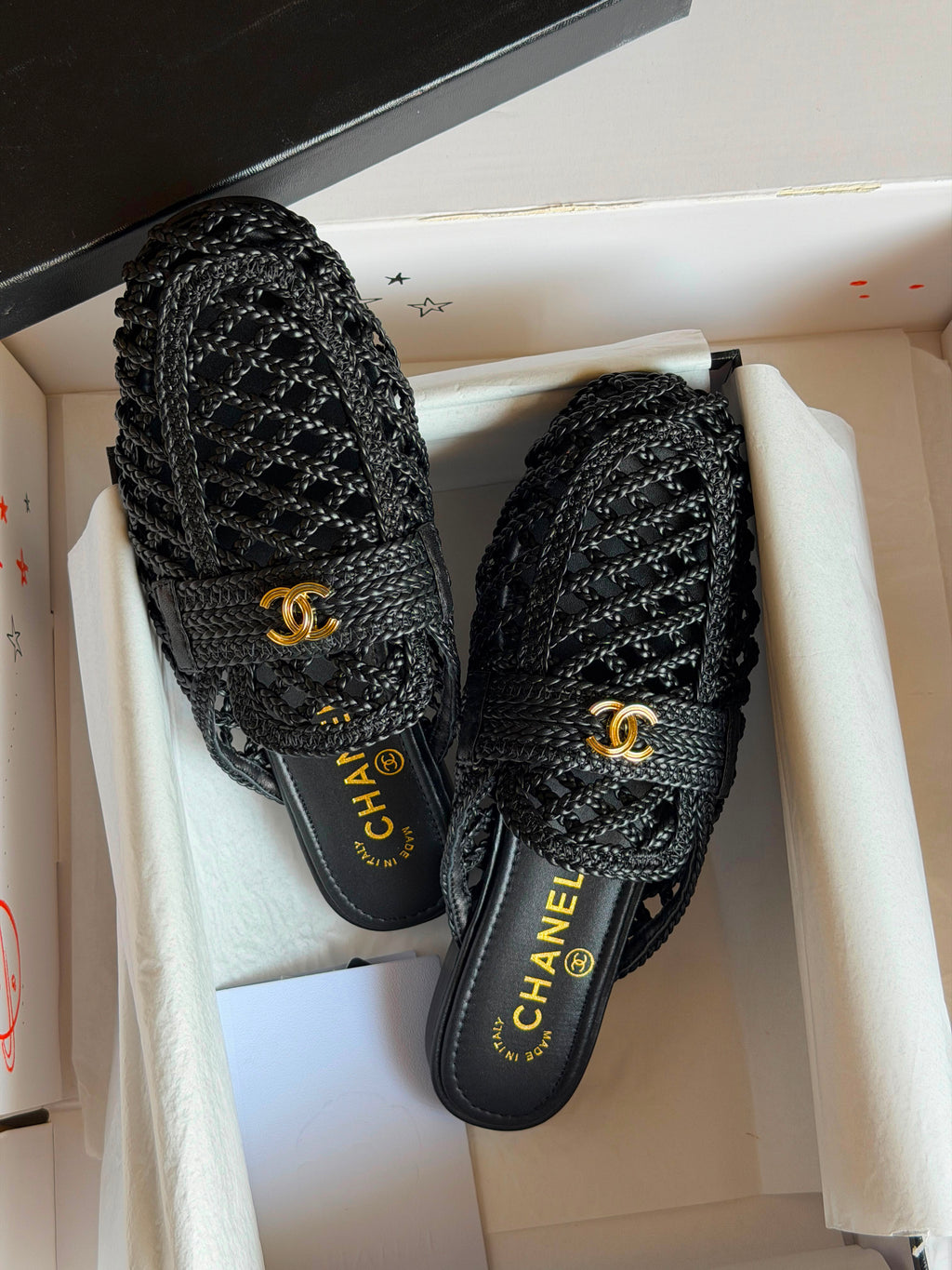 Chanel Braided Lambskin Mules - 4