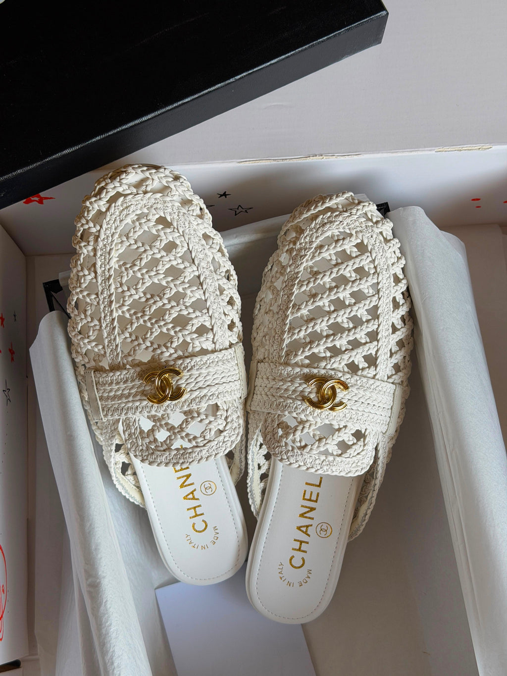 Chanel Braided Lambskin Mules - 3