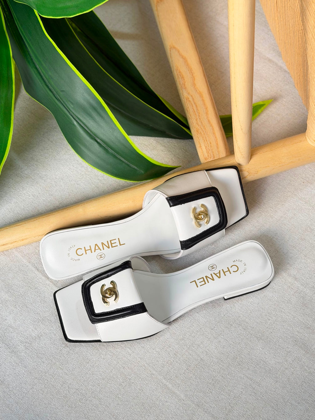 Chanel Double C Buckle Square Toe Turnlock Slipper - 11