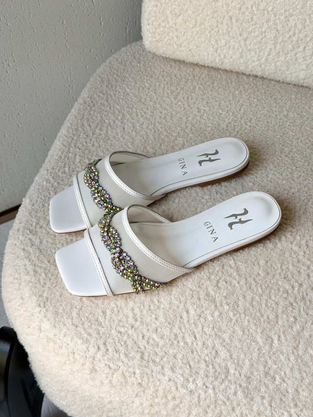Gina Square-Toe Mesh Flats - 10