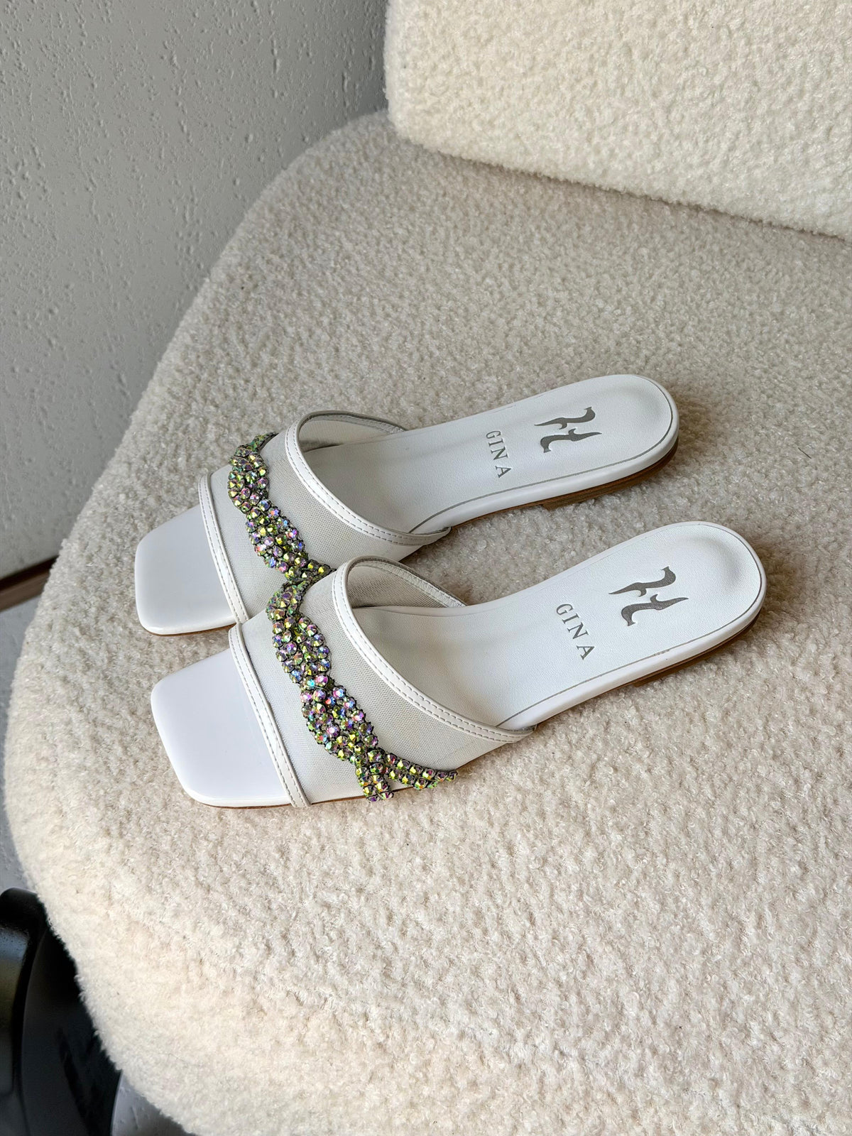 Gina Square-Toe Mesh Flats - 10