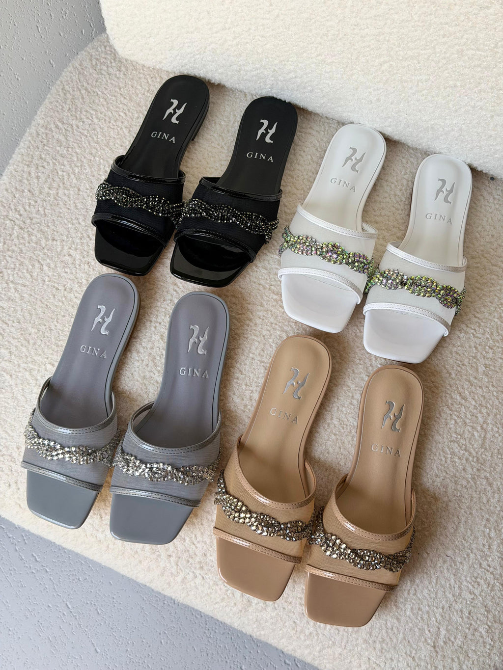 Gina Square-Toe Mesh Flats - 2