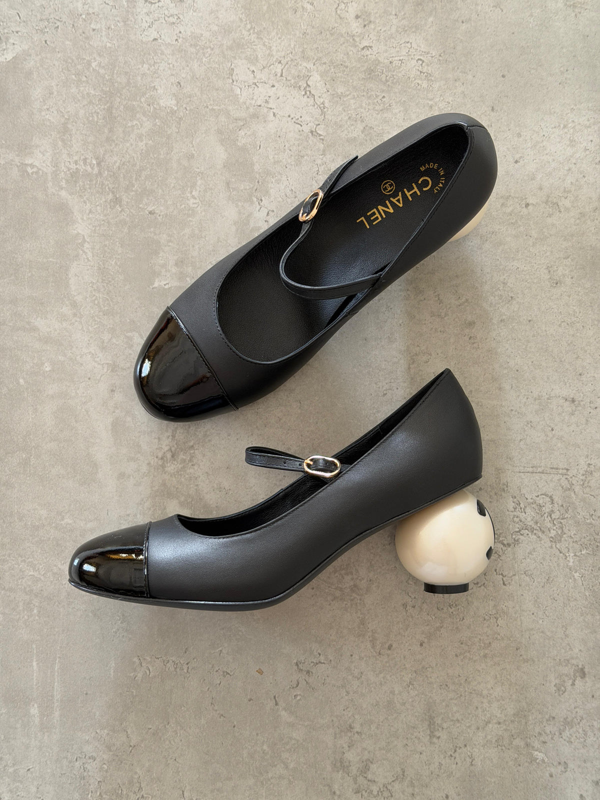 Chanel Mary Janes Lambskin, Patent Calfskin & Imitation Pearls - 2