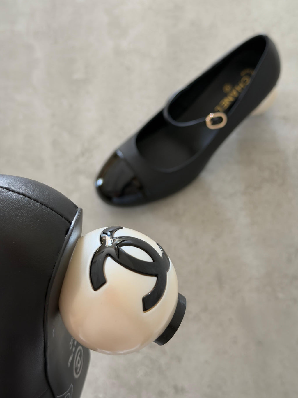 Chanel Mary Janes Lambskin, Patent Calfskin & Imitation Pearls - 3