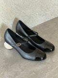 Chanel Mary Janes Lambskin, Patent Calfskin & Imitation Pearls