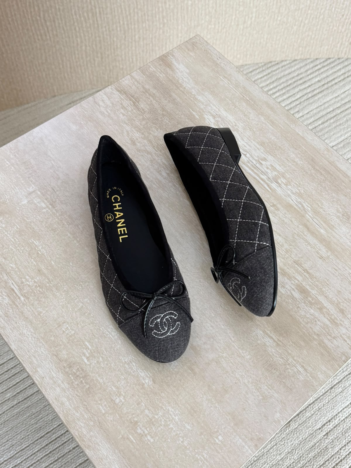 Chanel Washed Out Denim Quilted Ballet - 7
