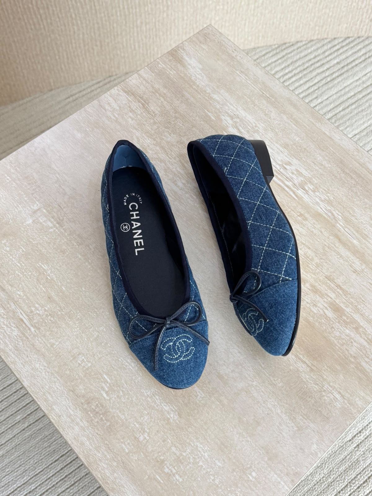 Chanel Washed Out Denim Quilted Ballet - 8